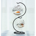 Plant Terrarium/Hanging Candle Holder, Round Baseg